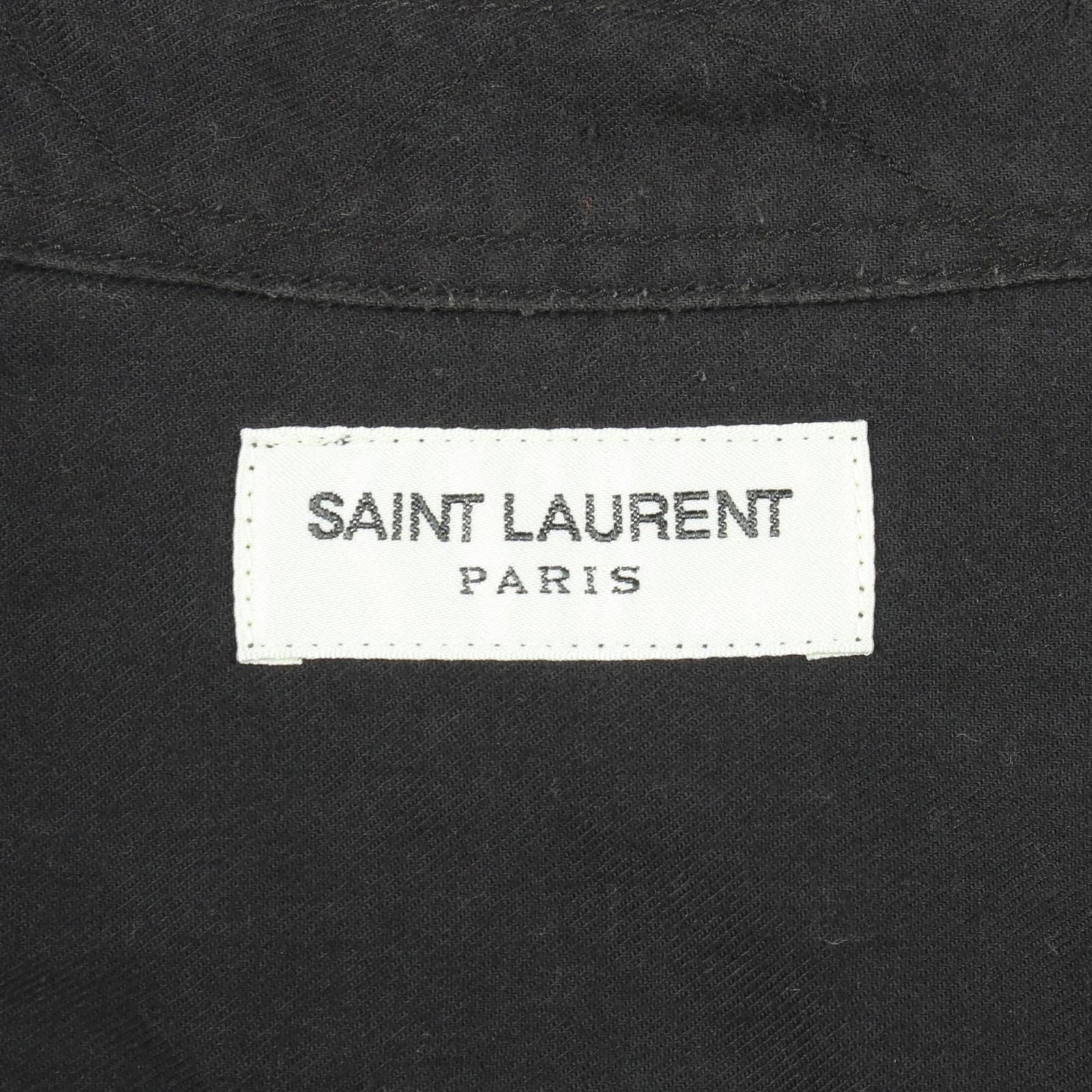 Saint Laurent Paris Military Long Sleeve Cotton Shirt — view 3