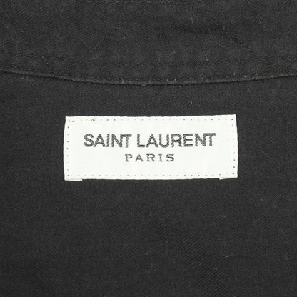 Saint Laurent Paris Military Long Sleeve Cotton Shirt — view 3