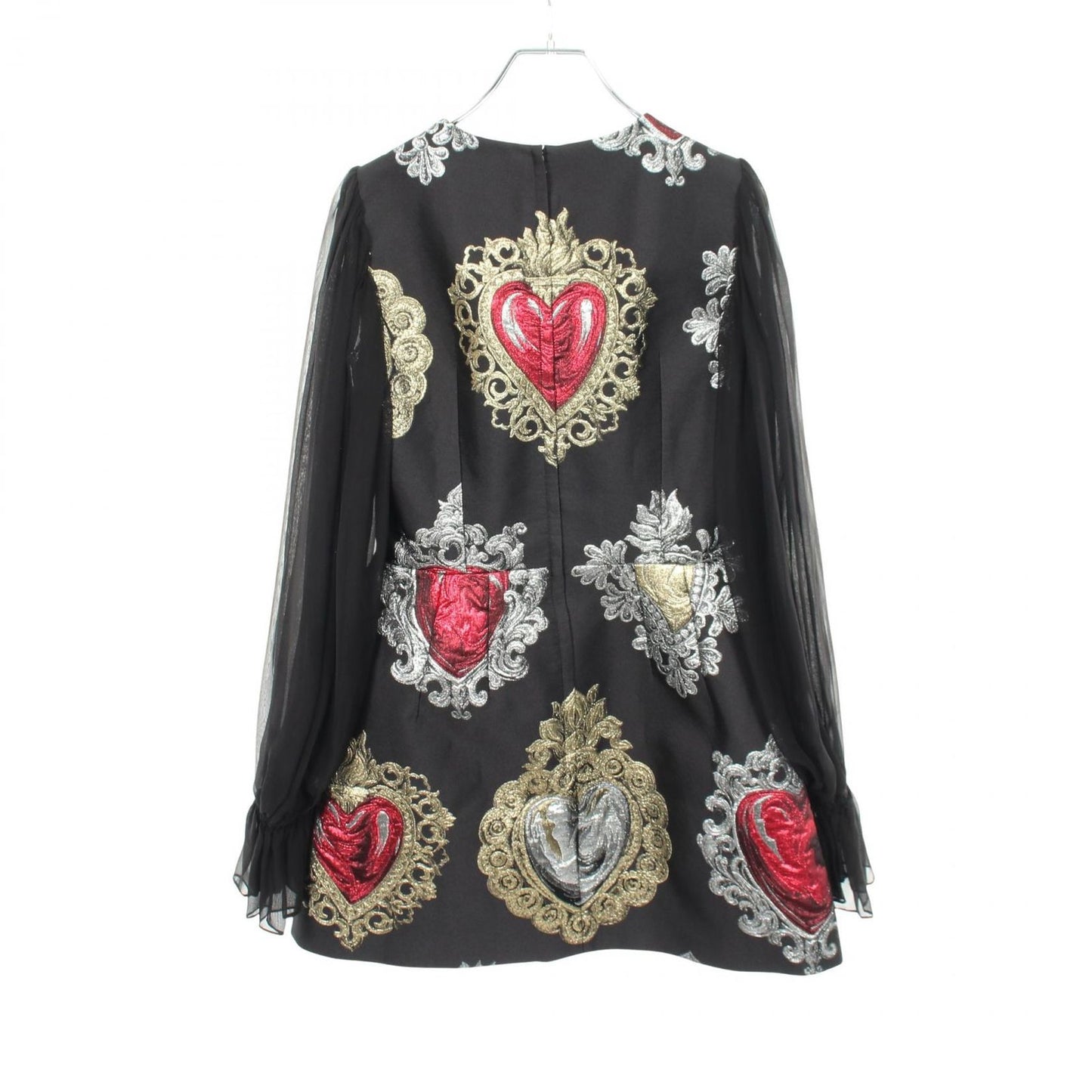 Dolce & Gabbana Dress Embroidery Sheath Contrast Silk — view 2