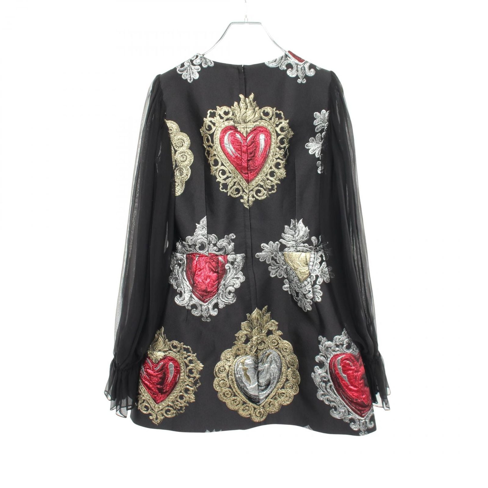 Dolce & Gabbana Dress Embroidery Sheath Contrast Silk — view 2