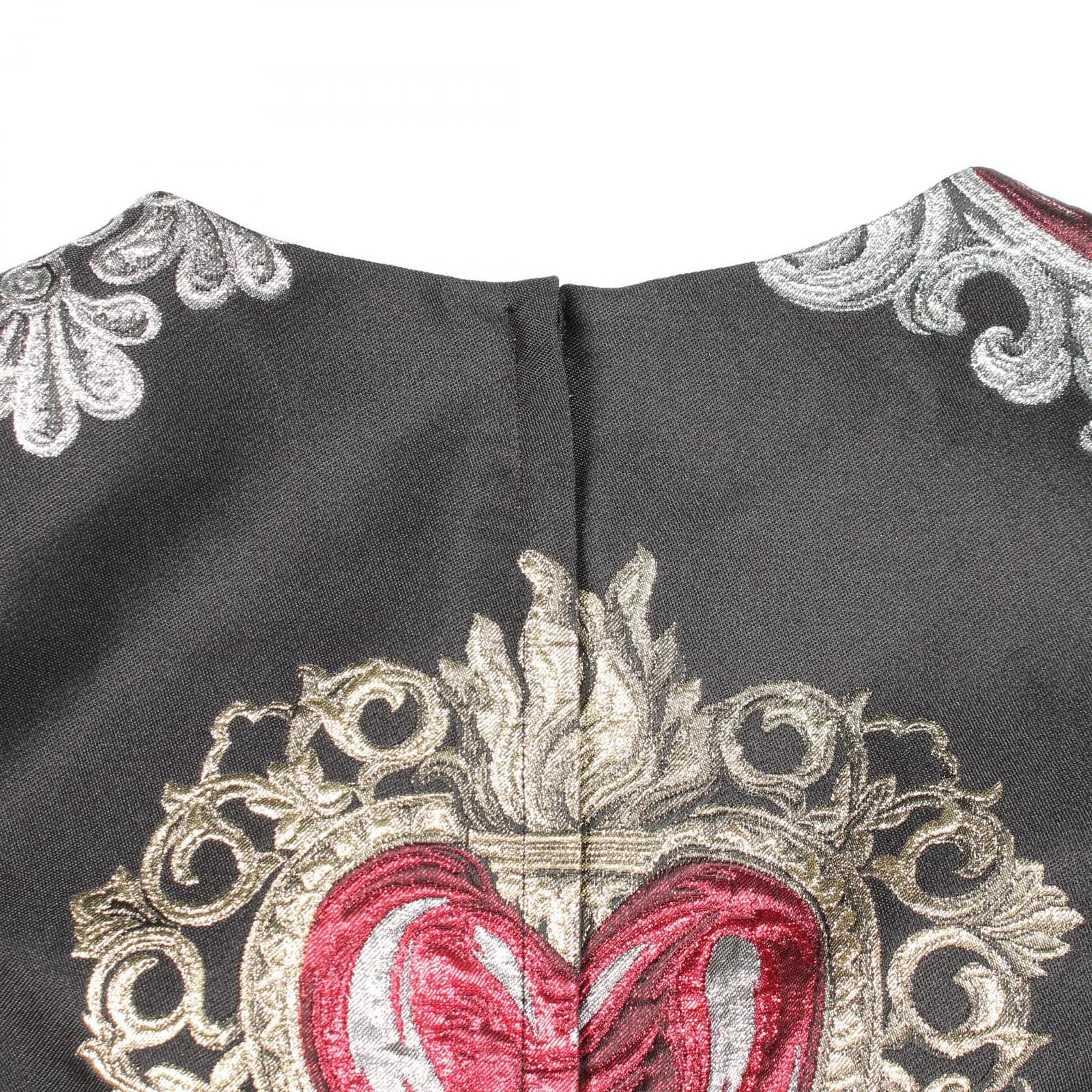 Dolce & Gabbana Dress Embroidery Sheath Contrast Silk — view 5