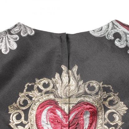 Dolce & Gabbana Dress Embroidery Sheath Contrast Silk — view 5