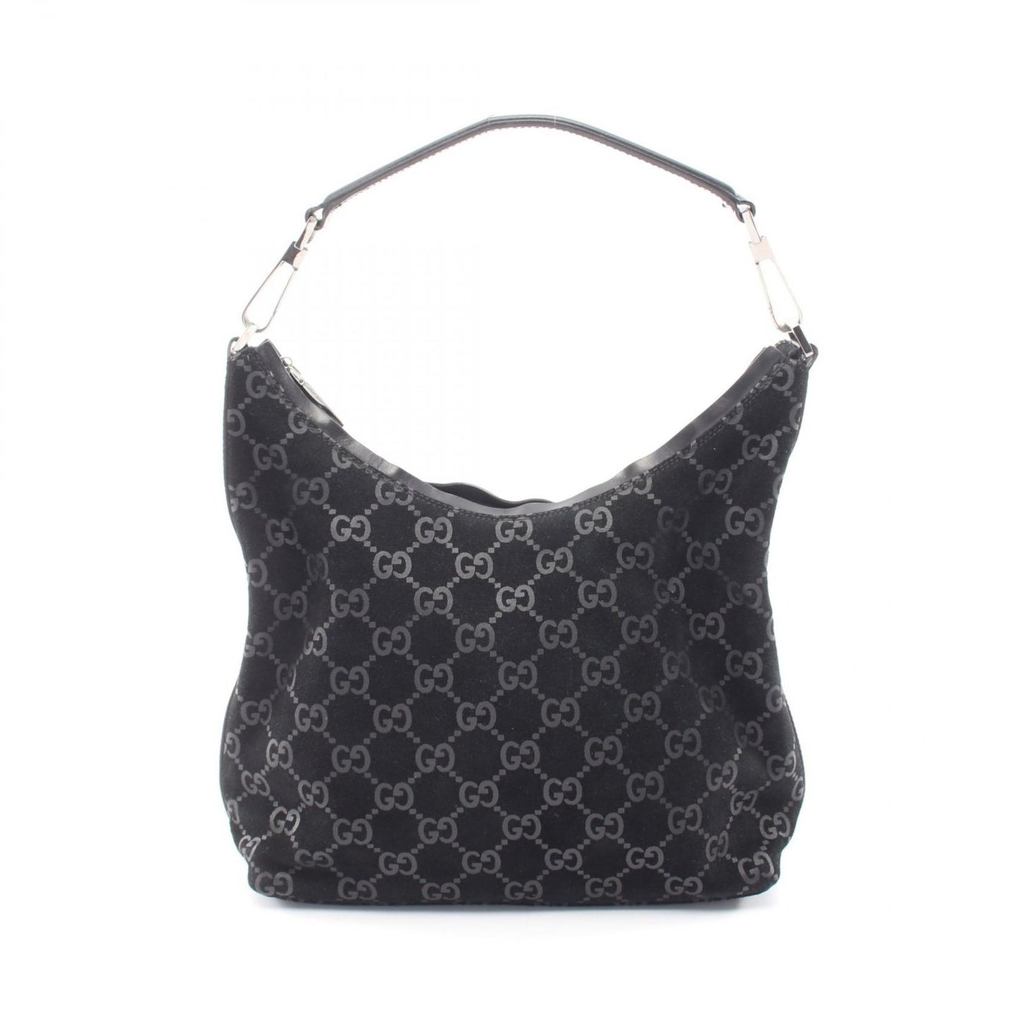 Gucci Shoulder Bag GG Pattern 000 Black Suede Leather