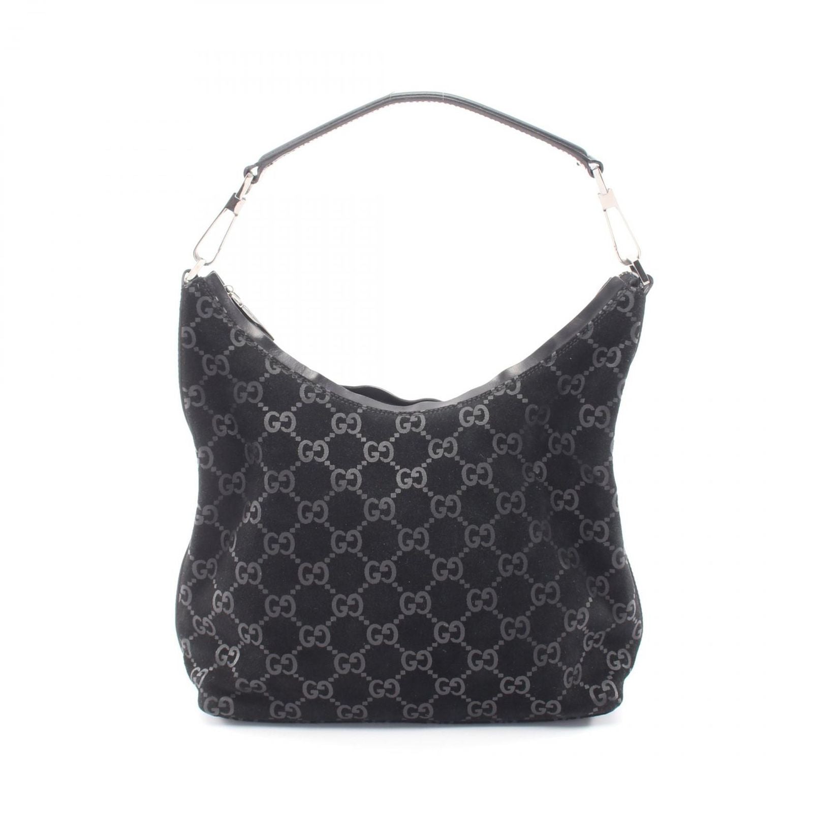 Gucci Shoulder Bag GG Pattern 000 Black Suede Leather