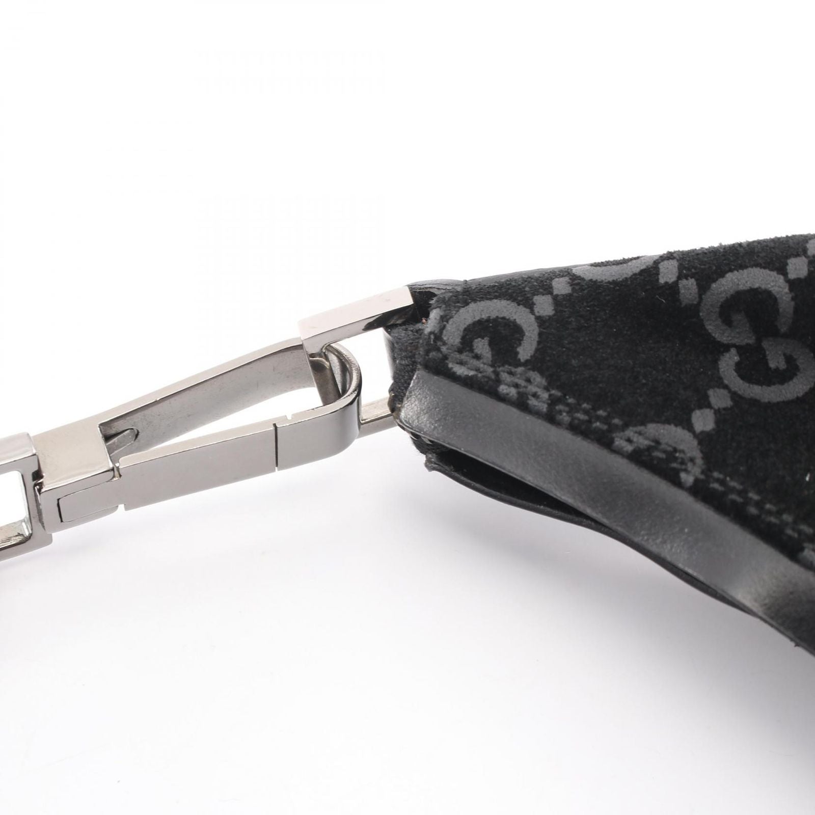 Gucci Shoulder Bag GG Pattern 000 Black Suede Leather — view 8