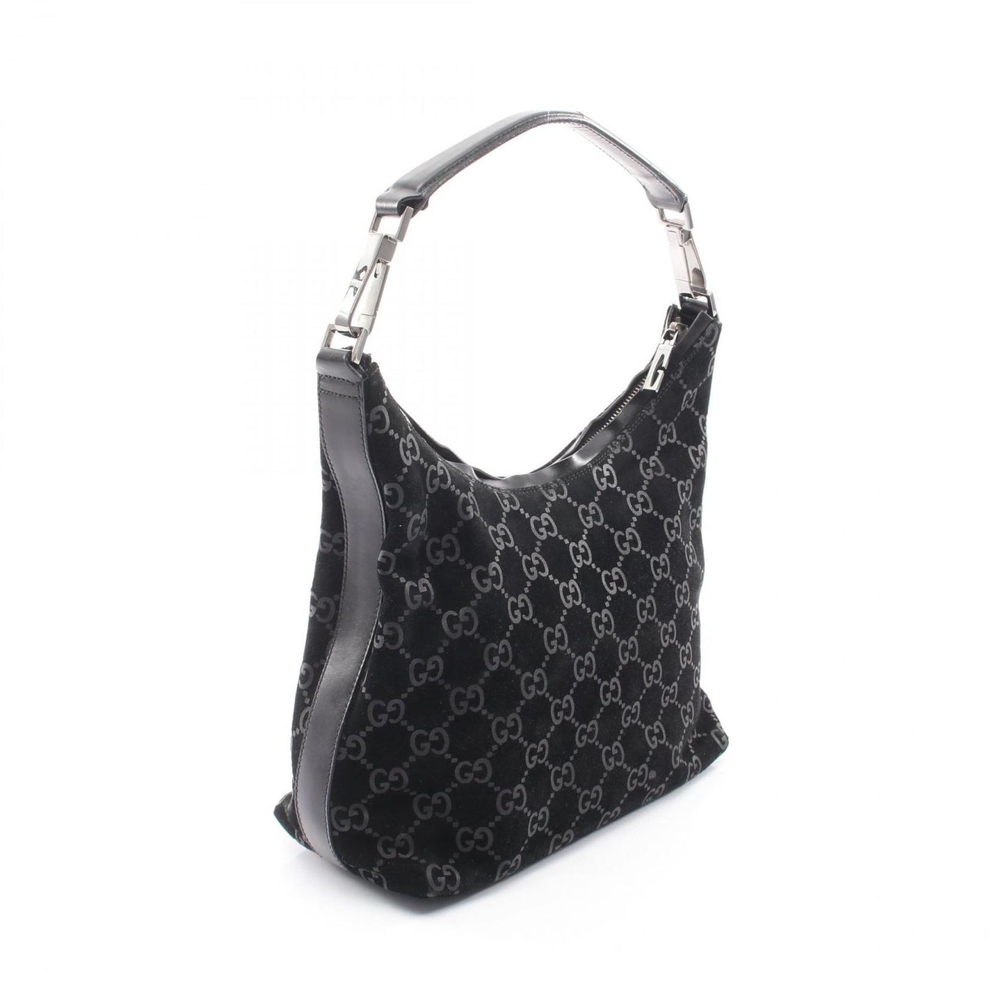 Gucci Shoulder Bag GG Pattern 000 Black Suede Leather — view 2