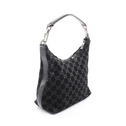 Gucci Shoulder Bag GG Pattern 000 Black Suede Leather — view 2