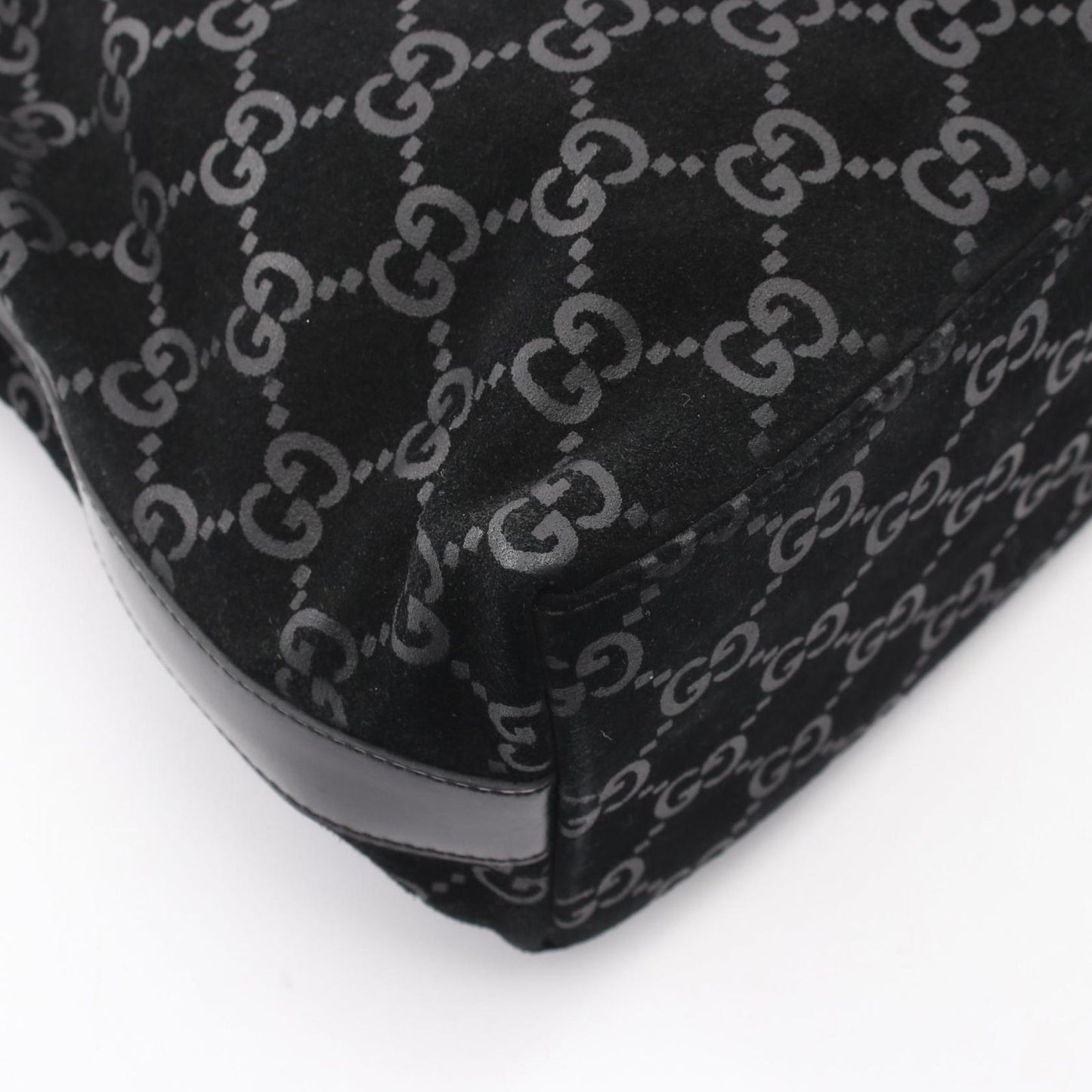 Gucci Shoulder Bag GG Pattern 000 Black Suede Leather — view 6