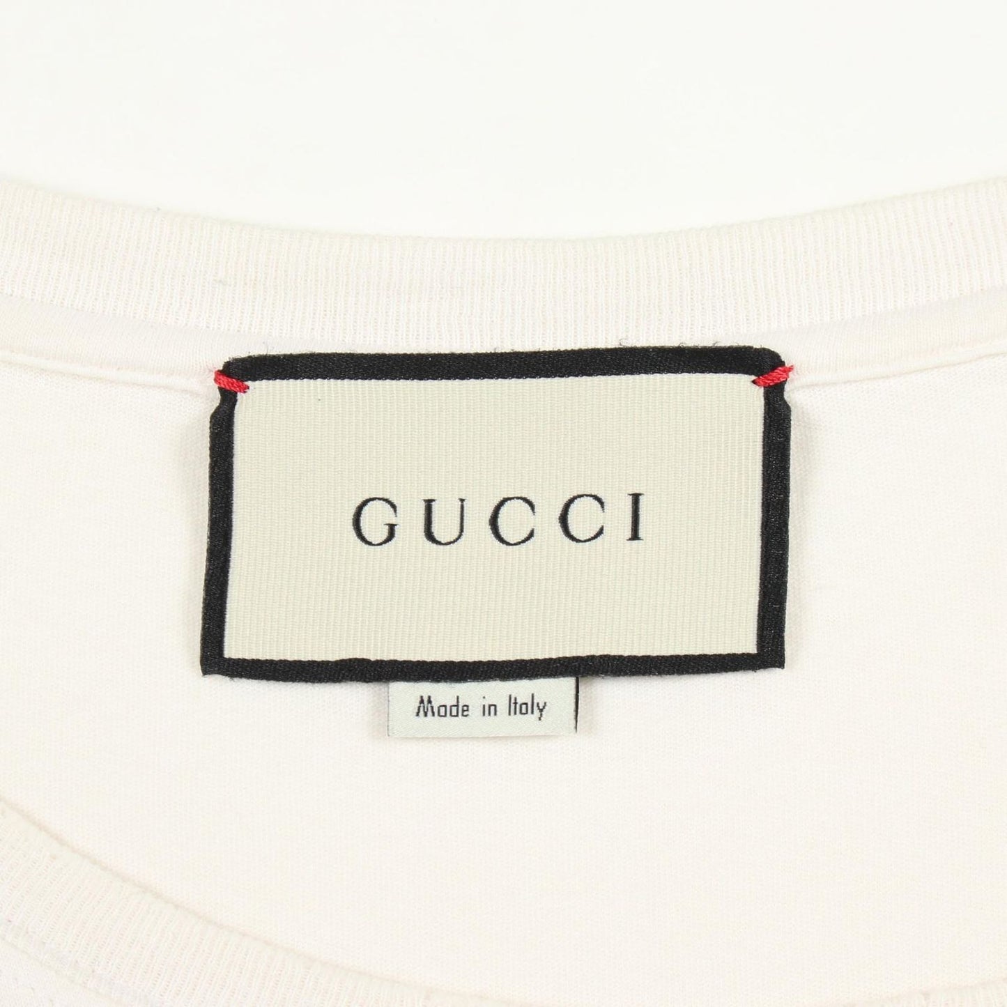 Gucci Top Logo Washed Distressed Cotton T-Shirt — view 3