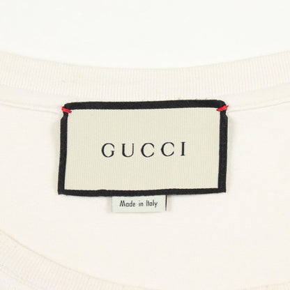 Gucci Top Logo Washed Distressed Cotton T-Shirt — view 3