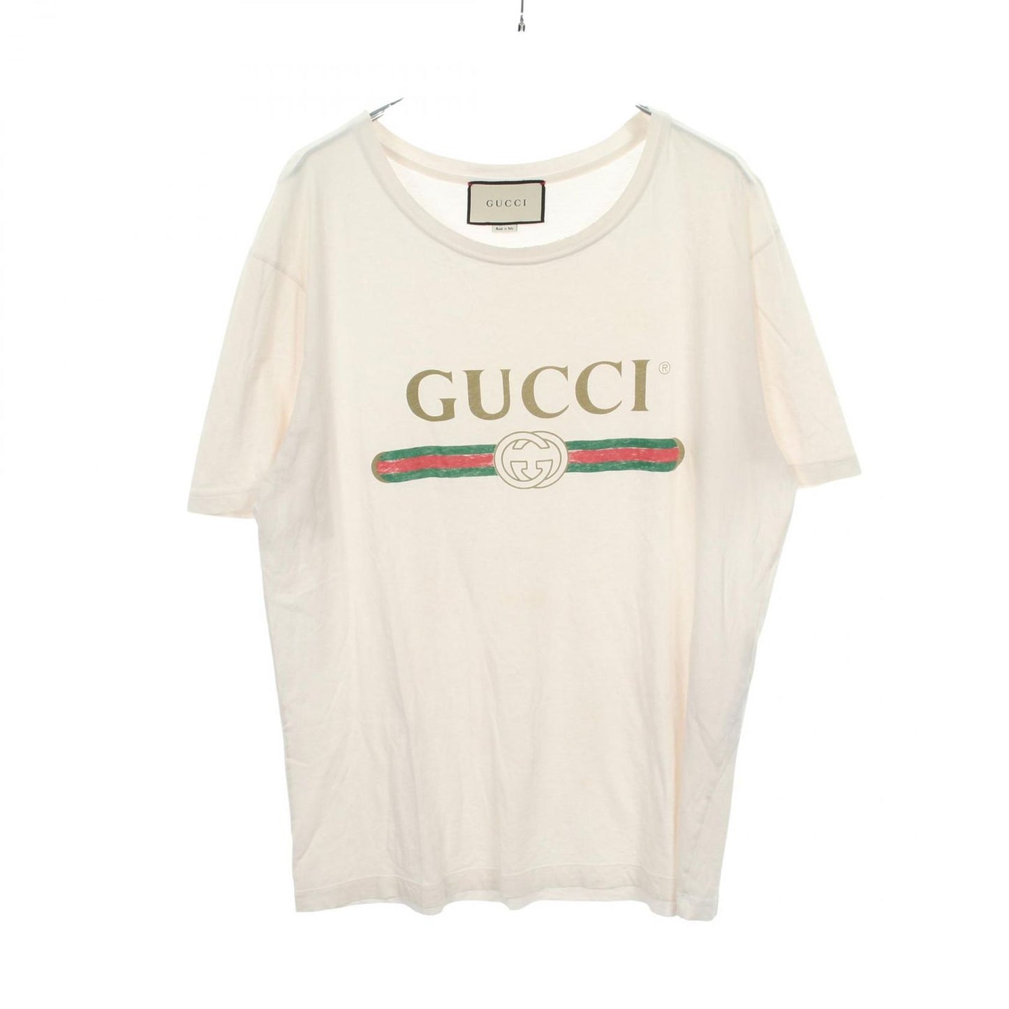 Gucci Top Logo Washed Distressed Cotton T-Shirt