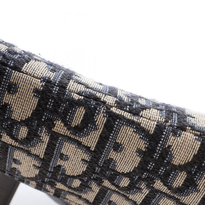 Dior Saddle Bag Mini Oblique Jacquard 2-Way Ivory Navy Canvas Leather — view 6