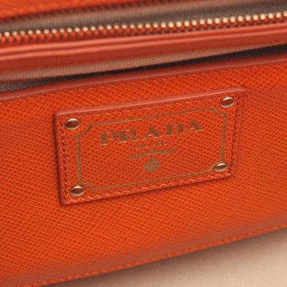 Prada Tote Beige Orange Canvas Saffiano Leather — view 4