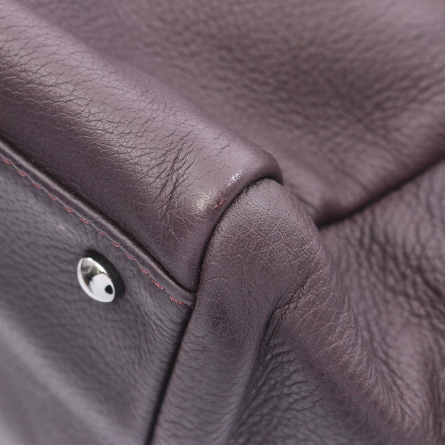 Chanel Line Dark Brown Leather CC Logo Boston — view 8