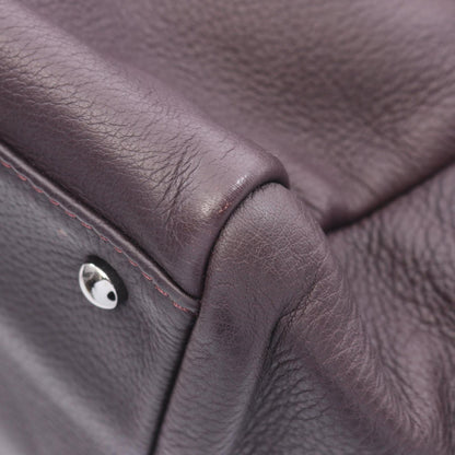 Chanel Line Dark Brown Leather CC Logo Boston — view 8