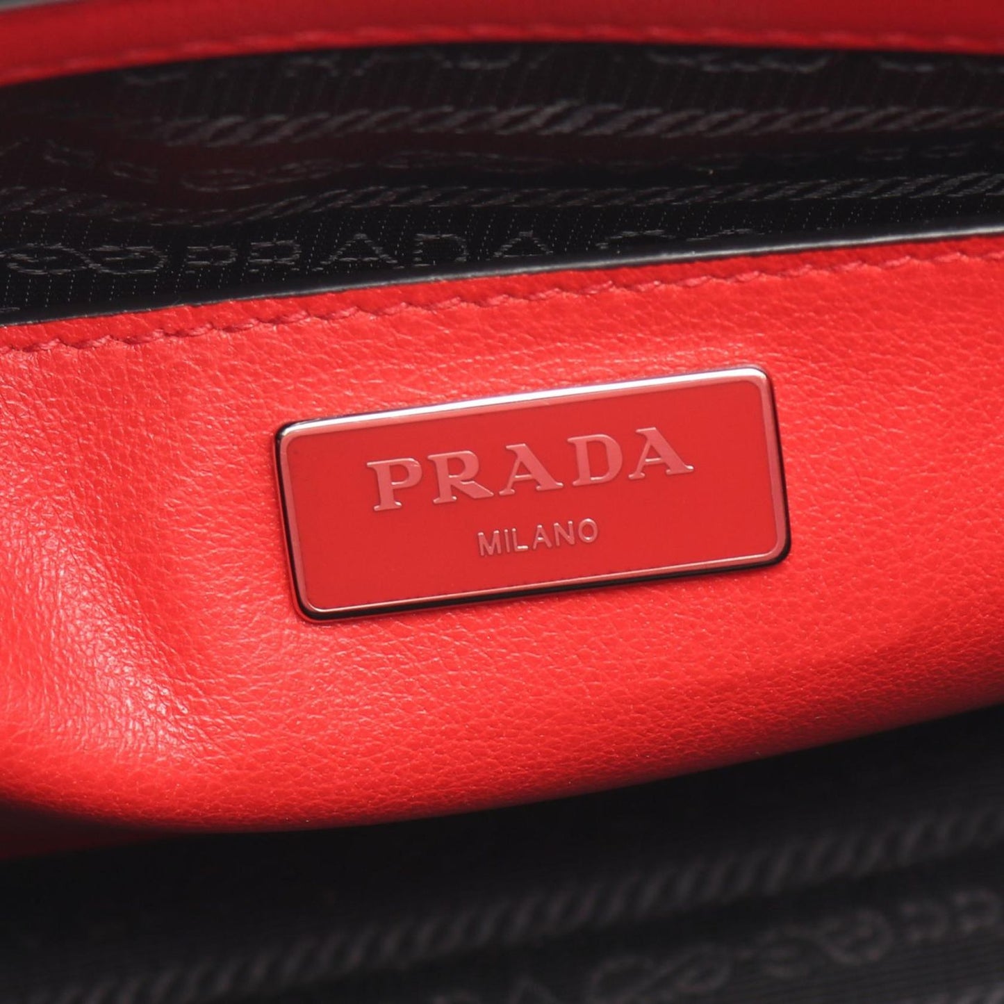 Prada Handbag Galce Cavalin 2-Way Black Beige Leather — view 4