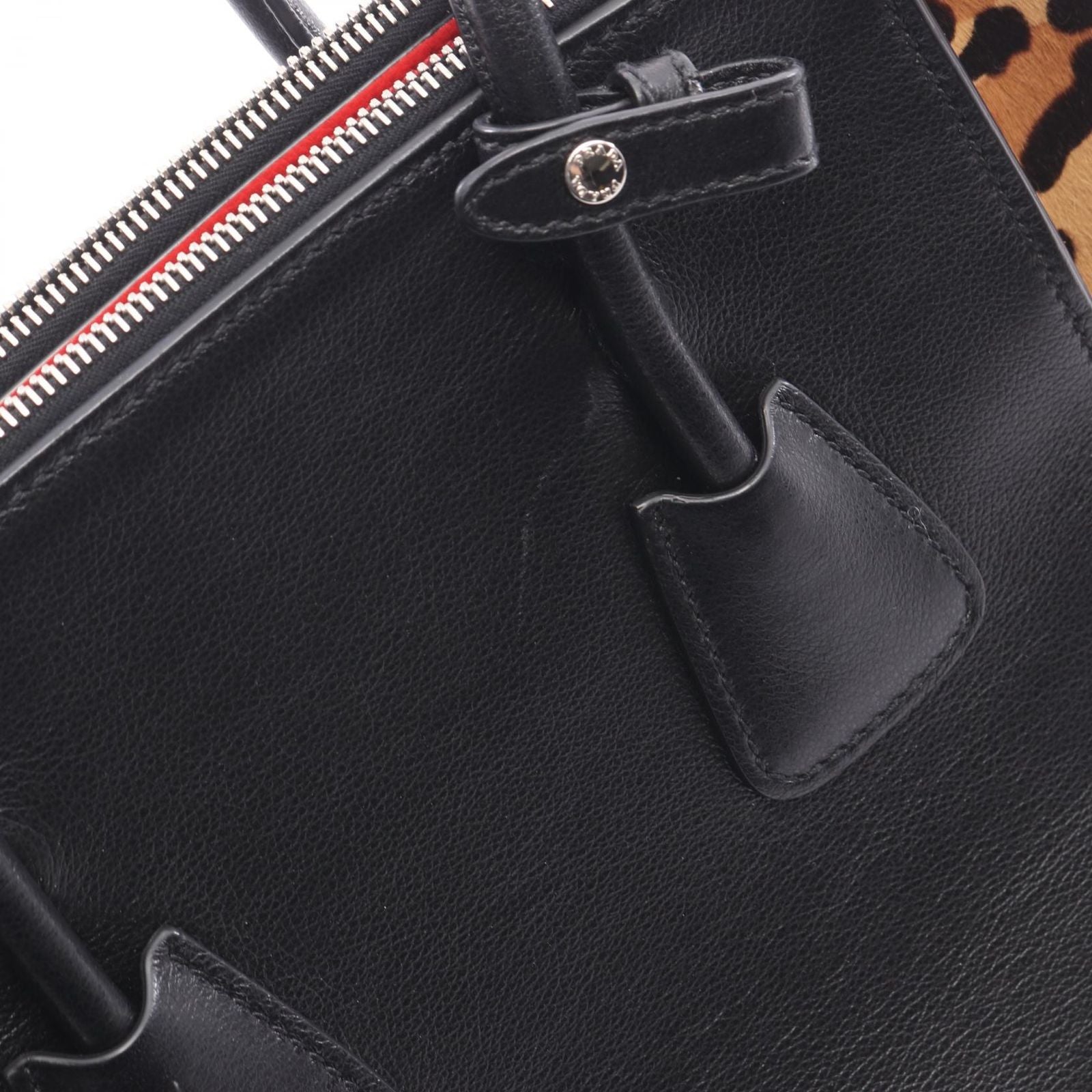 Prada Handbag Galce Cavalin 2-Way Black Beige Leather — view 9