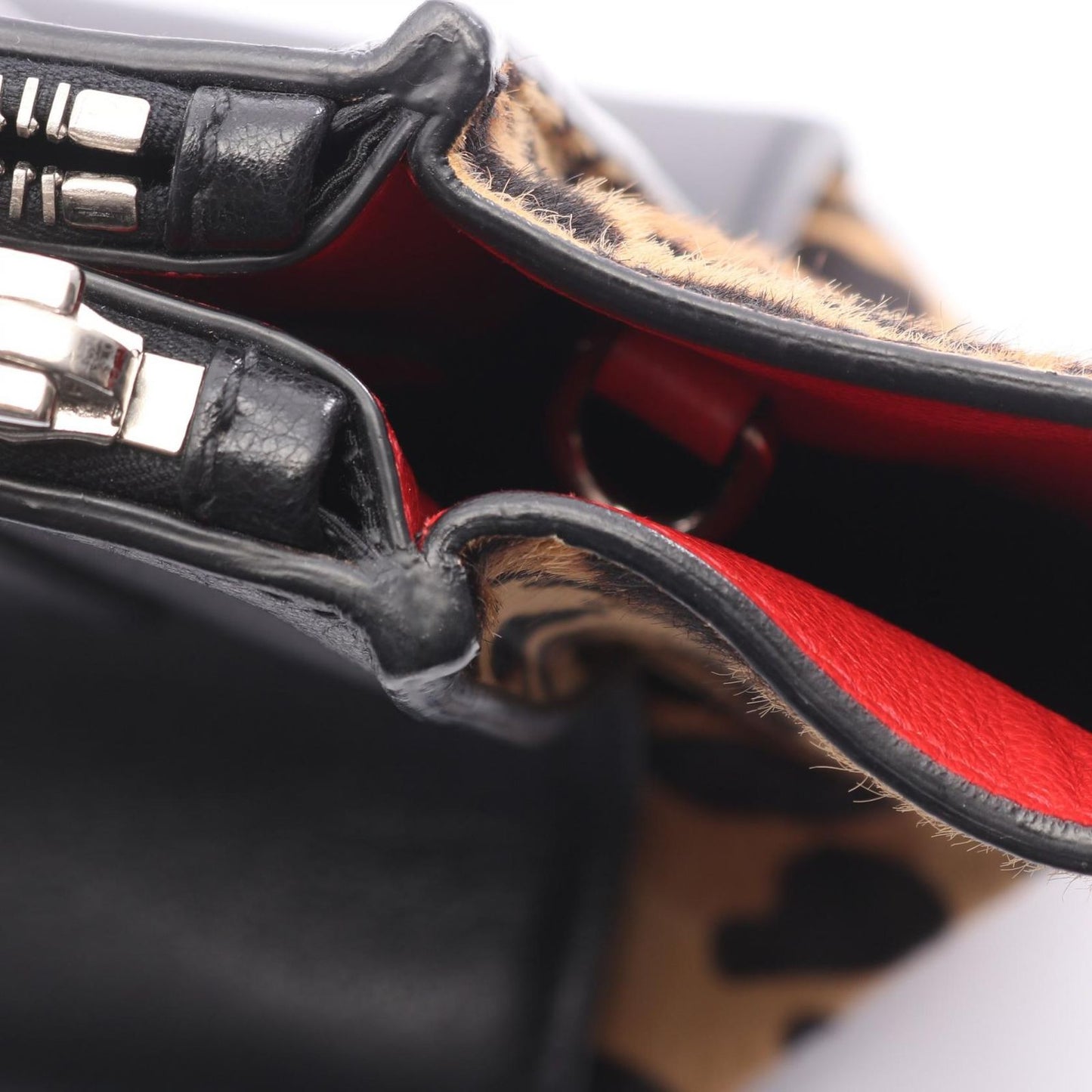 Prada Handbag Galce Cavalin 2-Way Black Beige Leather — view 5