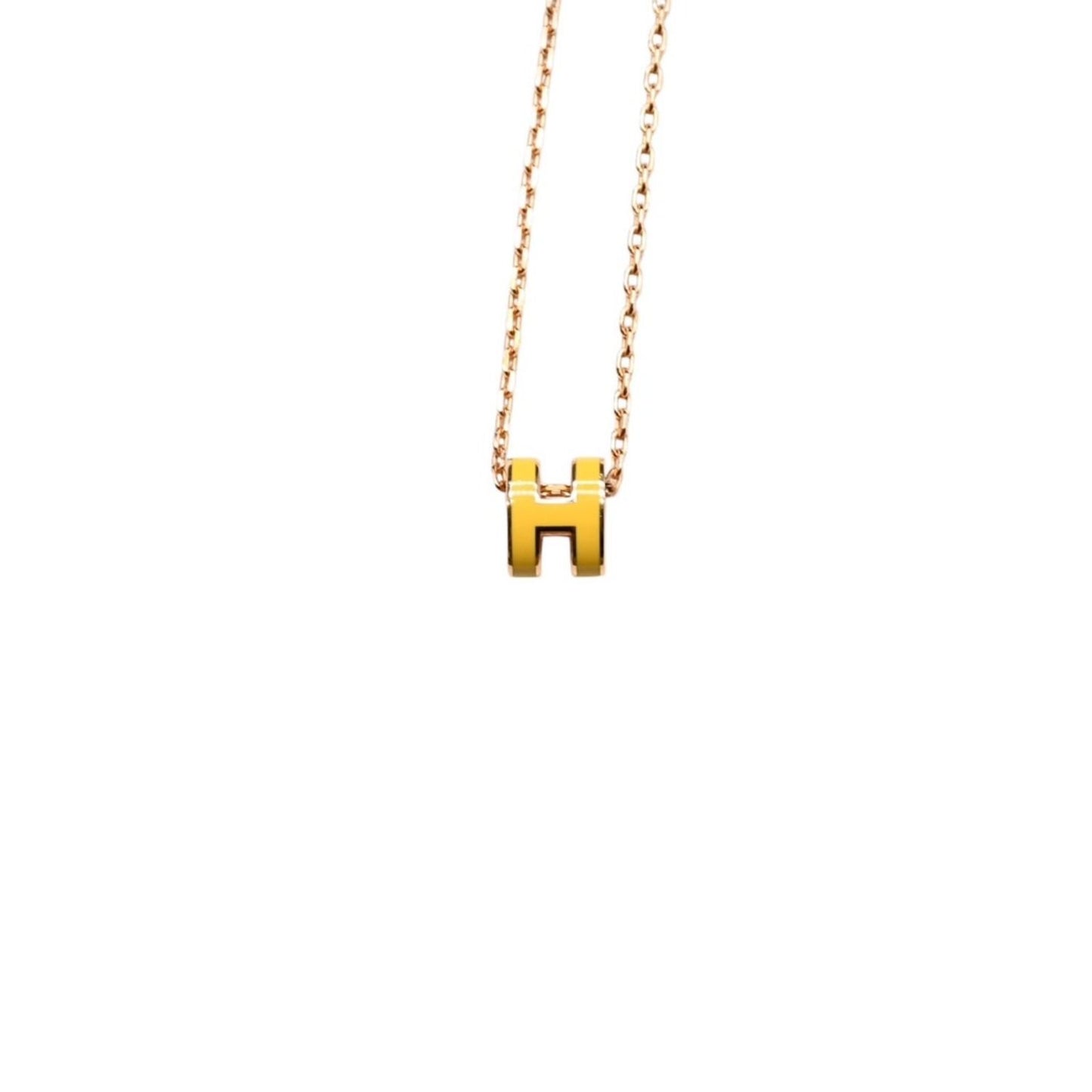 Hermes Mini Pop H Necklace H Pendant Yellow Gold — view 5