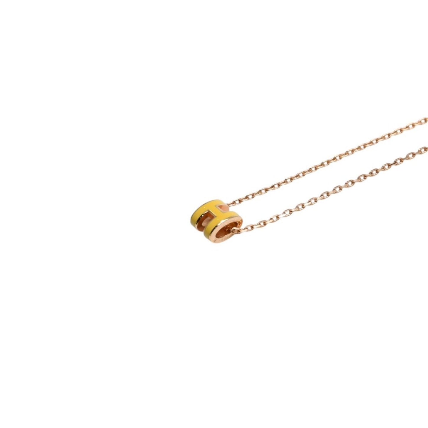 Hermes Mini Pop H Necklace H Pendant Yellow Gold — view 3