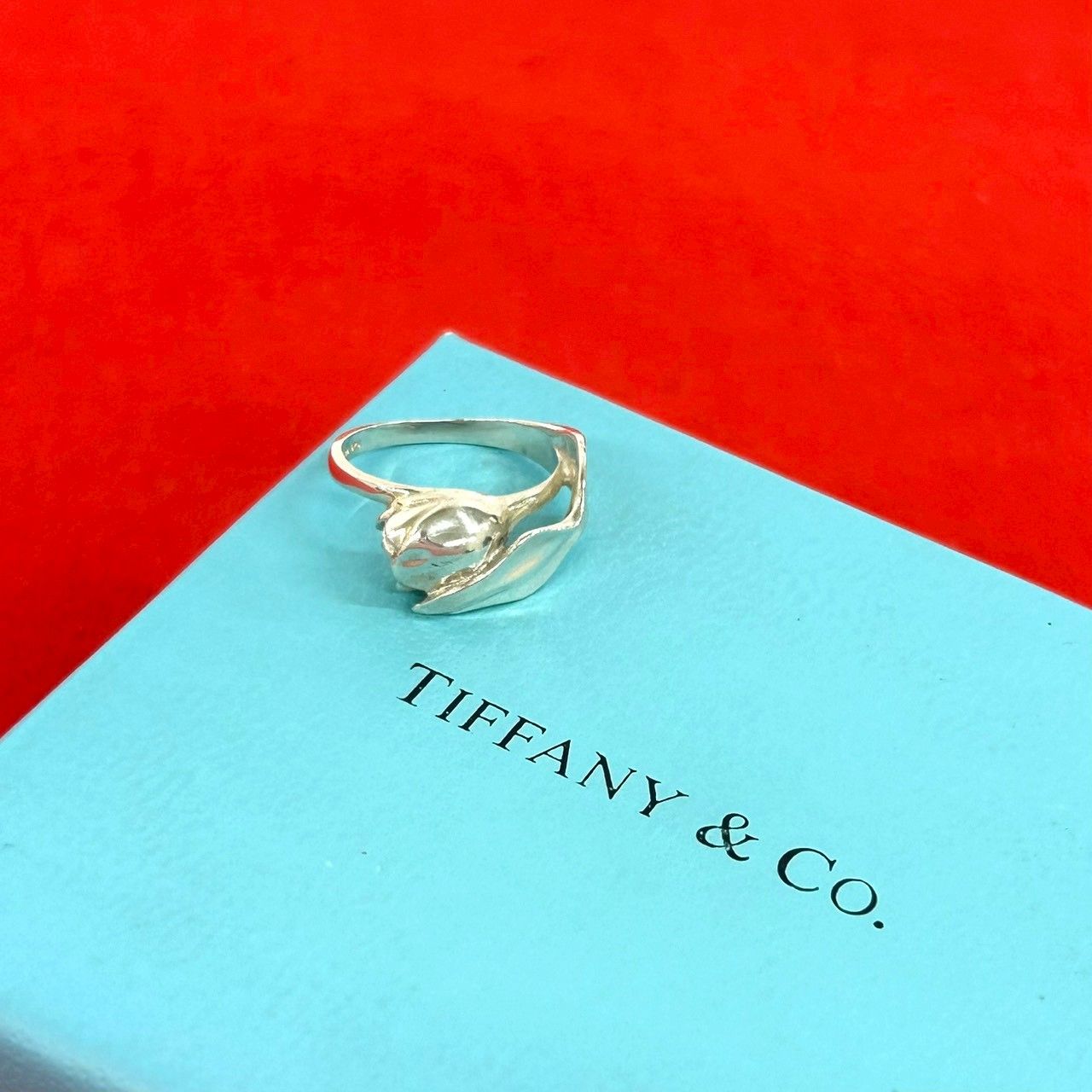 Tiffany & Co Vintage Tulip Ring 925 Sterling Silver