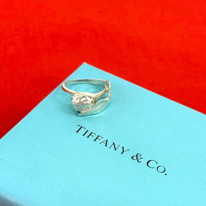 Tiffany & Co Vintage Tulip Ring 925 Sterling Silver