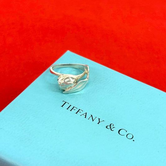 Tiffany & Co Vintage Tulip Ring 925 Sterling Silver