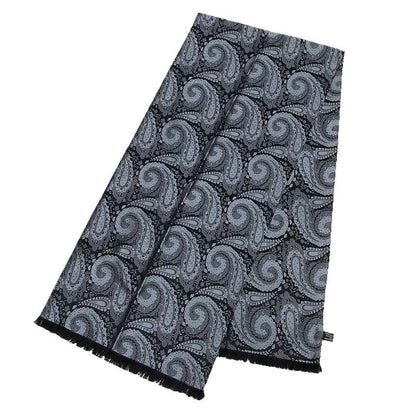 Gucci Silk Shawl Long Scarf Paisley Gray — view 2