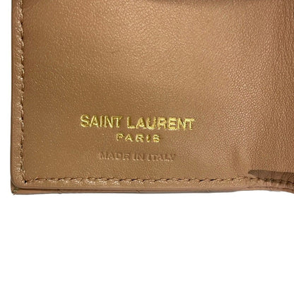 Saint Laurent Paris Trifold Wallet Origami Tiny Beige Leather — view 5