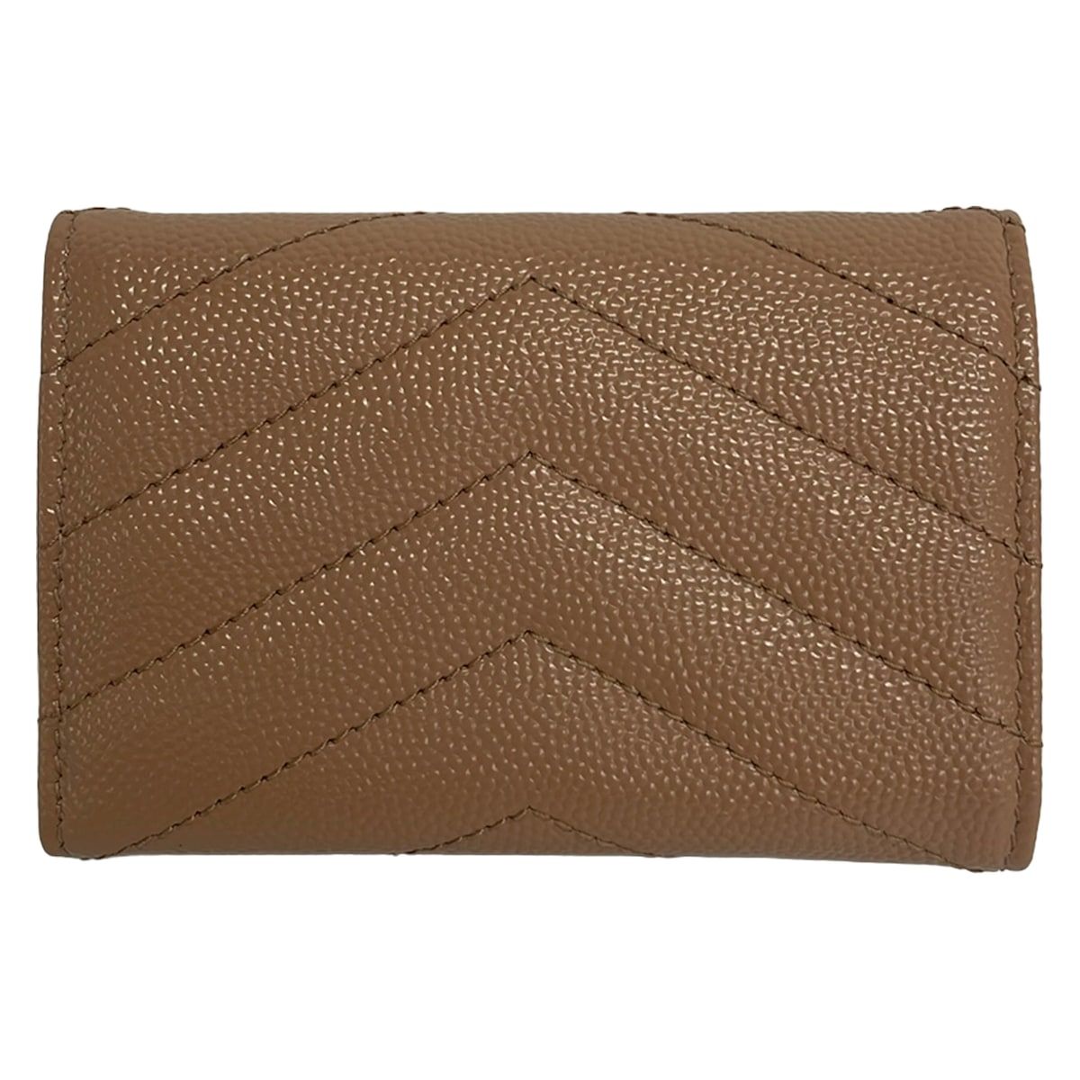 Saint Laurent Paris Trifold Wallet Origami Tiny Beige Leather — view 2