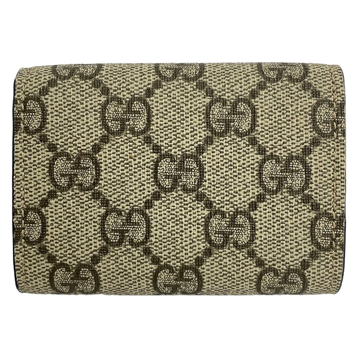 Gucci Trifold Wallet GG Plus Supreme Beige Dark Brown Navy — view 2