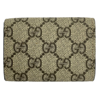 Gucci Trifold Wallet GG Plus Supreme Beige Dark Brown Navy — view 2