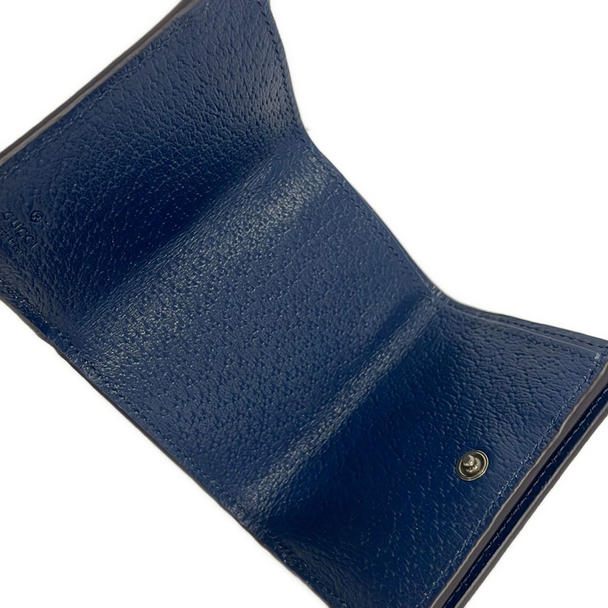 Gucci Trifold Wallet GG Plus Supreme Beige Dark Brown Navy — view 3