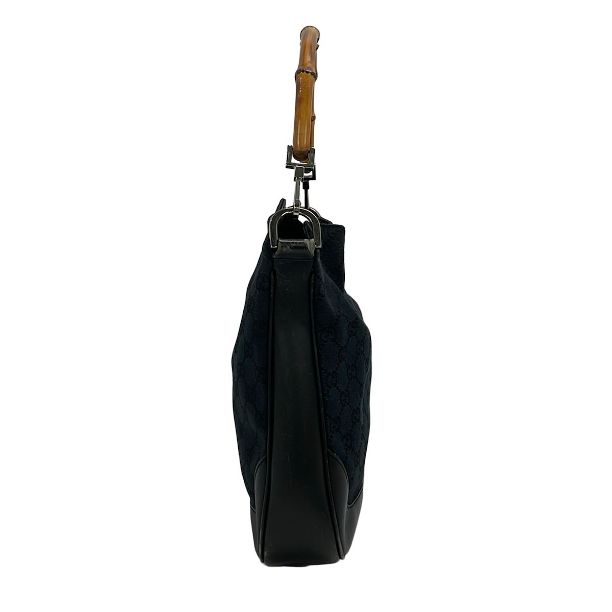 Gucci Handbag Bamboo Black Light Brown 2-Way Leather — view 2