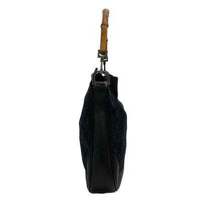 Gucci Handbag Bamboo Black Light Brown 2-Way Leather — view 2
