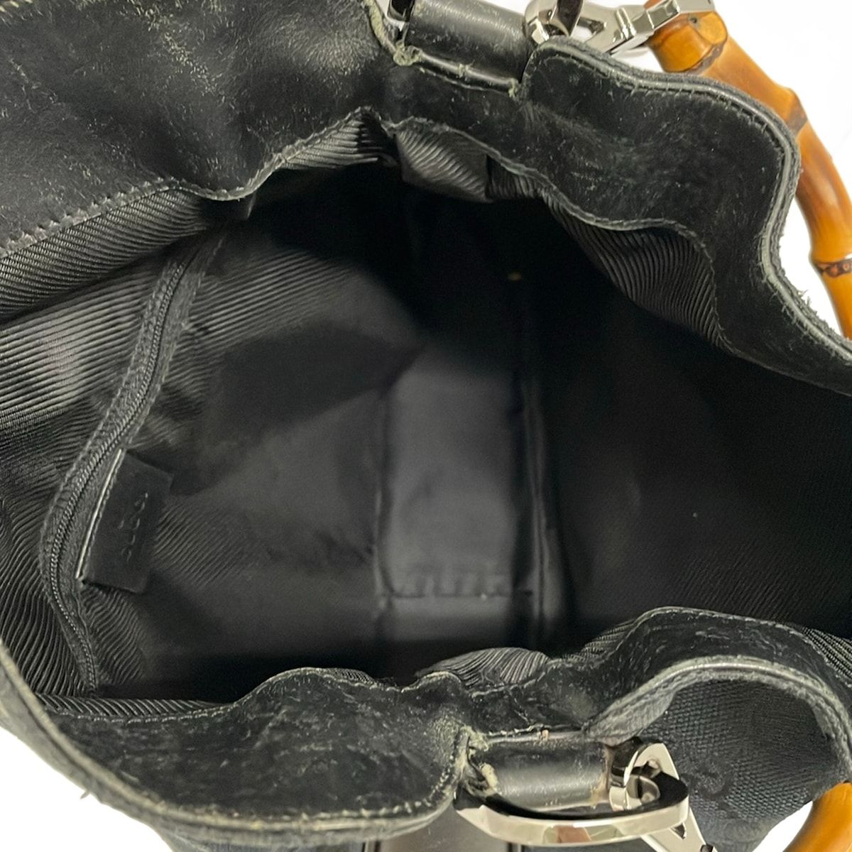 Gucci Handbag Bamboo Black Light Brown 2-Way Leather — view 7