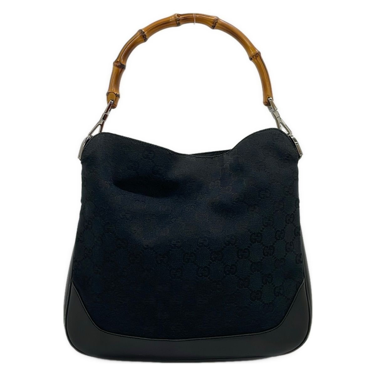 Gucci Handbag Bamboo Black Light Brown 2-Way Leather — view 3