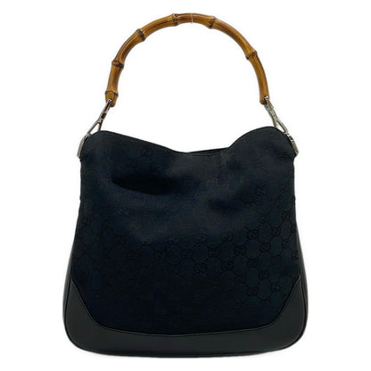 Gucci Handbag Bamboo Black Light Brown 2-Way Leather — view 3