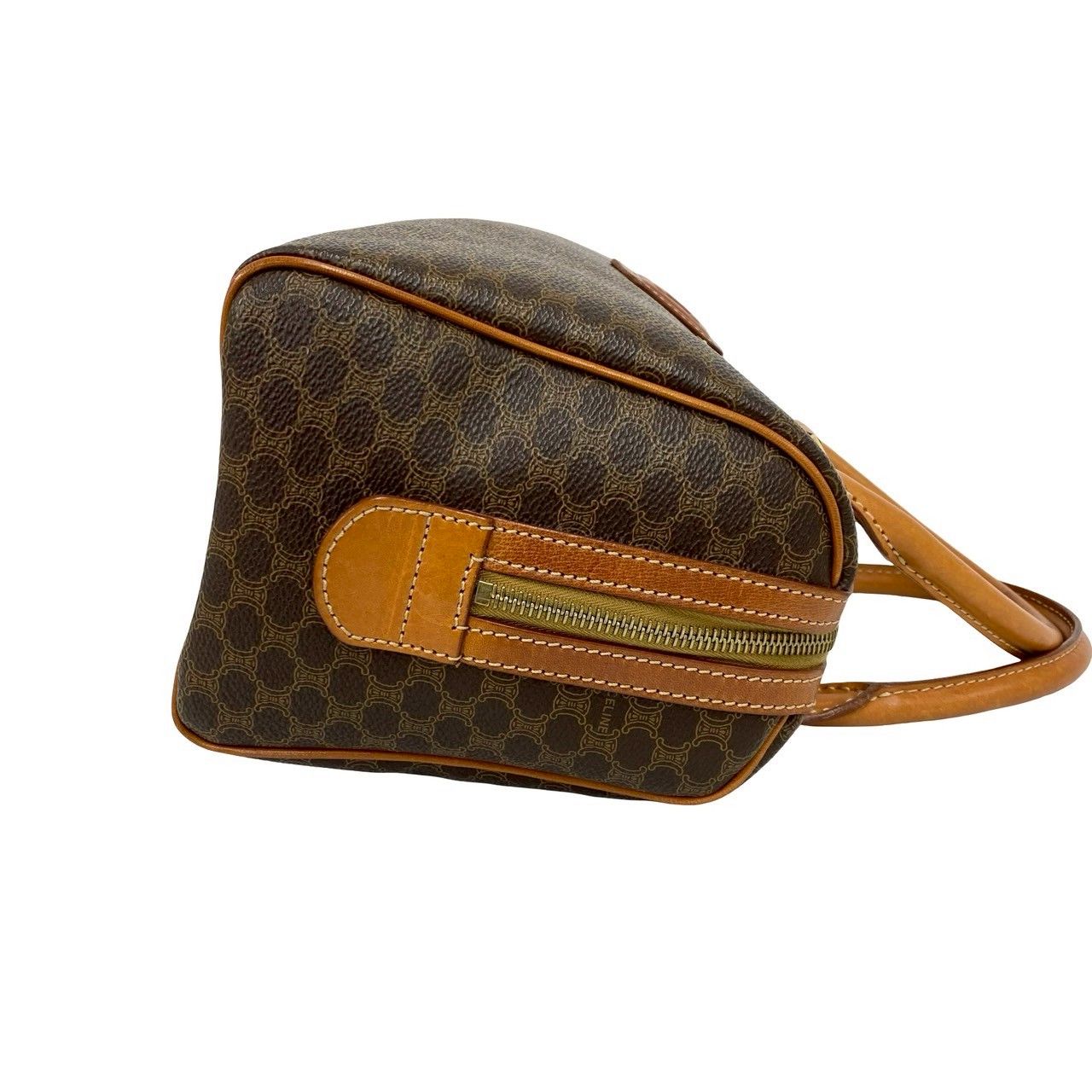 Celine Vintage Macadam Blason Triomphe Pattern Leather 2-Way Shoulder Bag Brown — view 6