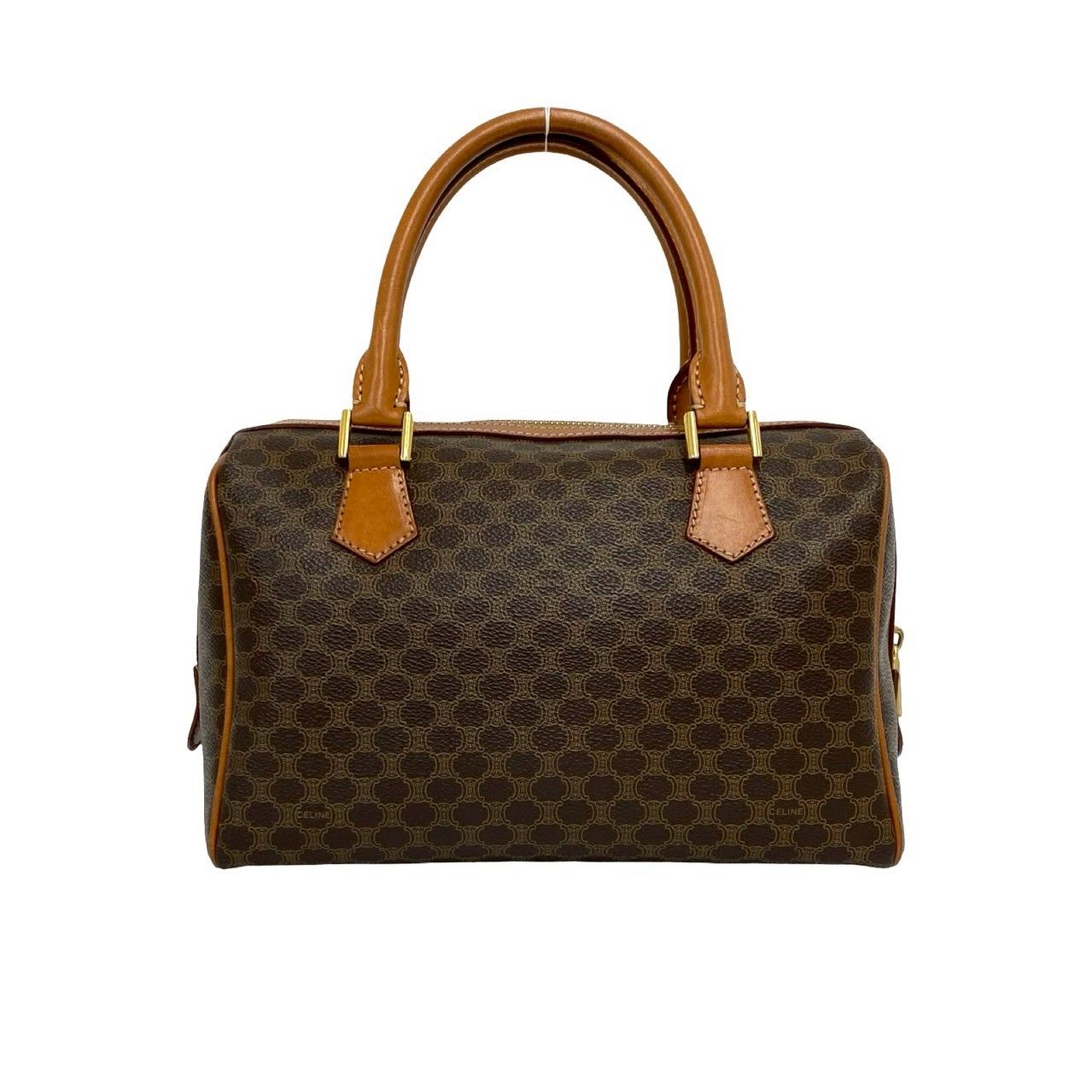 Celine Vintage Macadam Blason Triomphe Pattern Leather 2-Way Shoulder Bag Brown — view 3