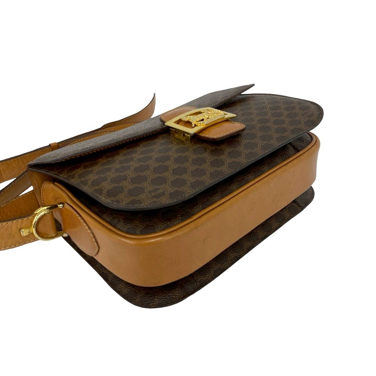 Celine Vintage Carriage Macadam Blason Triomphe Pattern Logo Leather Shoulder — view 7