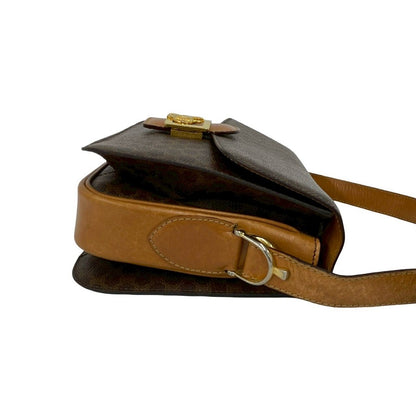 Celine Vintage Carriage Macadam Blason Triomphe Pattern Logo Leather Shoulder — view 6