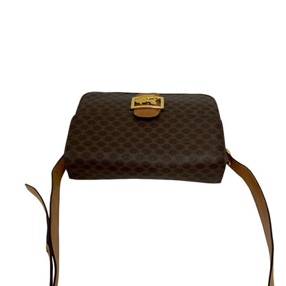 Celine Vintage Carriage Macadam Blason Triomphe Pattern Logo Leather Shoulder — view 4