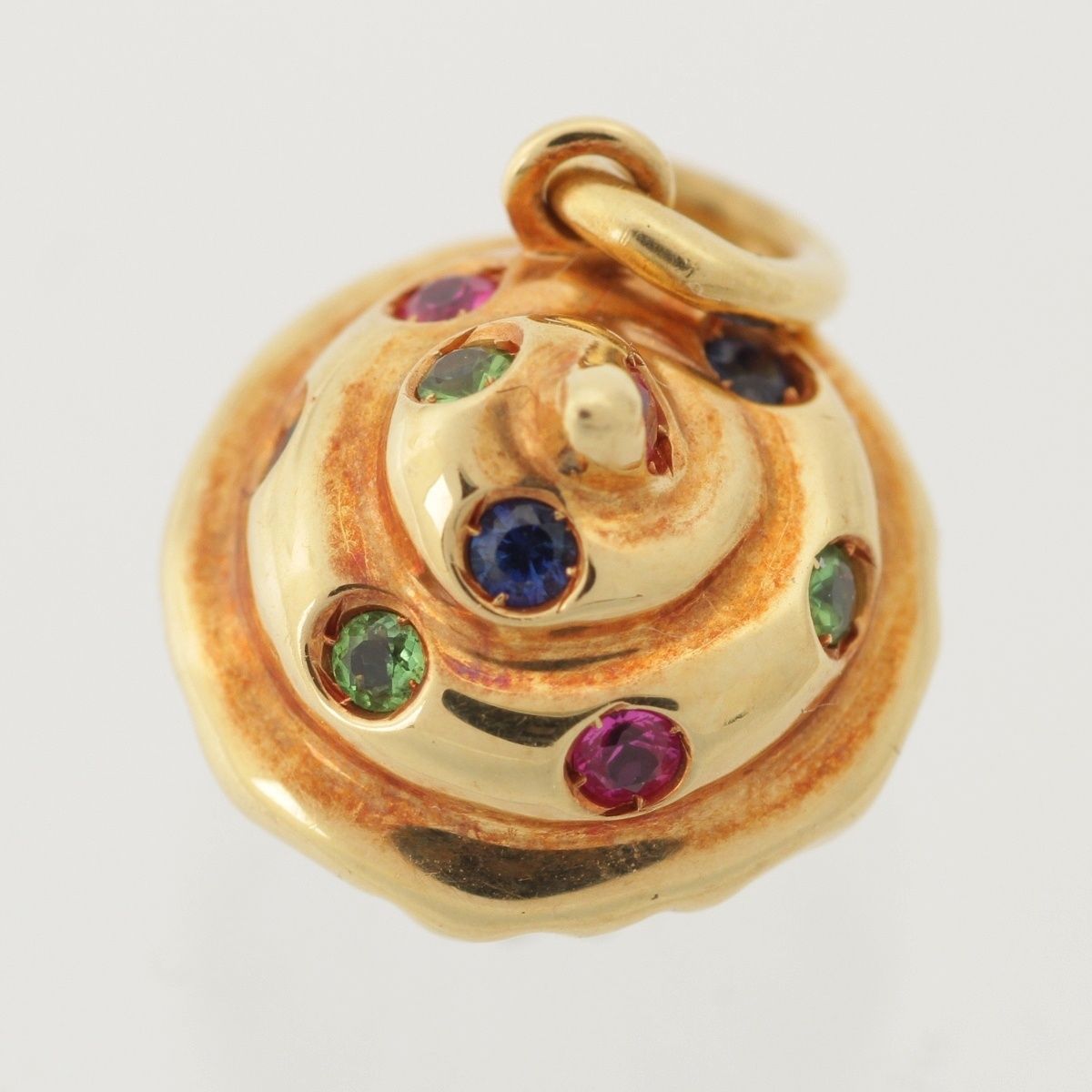 Tiffany & Co Ruby Saffiano Emerald Cup Cake Charm Pendant Yg Wg White Gold — view 5