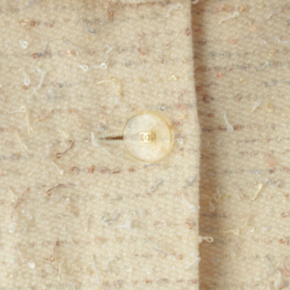 Chanel Frill Color Coco Button Tweed Jacket Ivory 42 — view 7