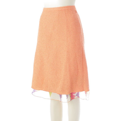 Chanel Nylon Wool Suit CC Logo Ensemble Orange 46 — view 7