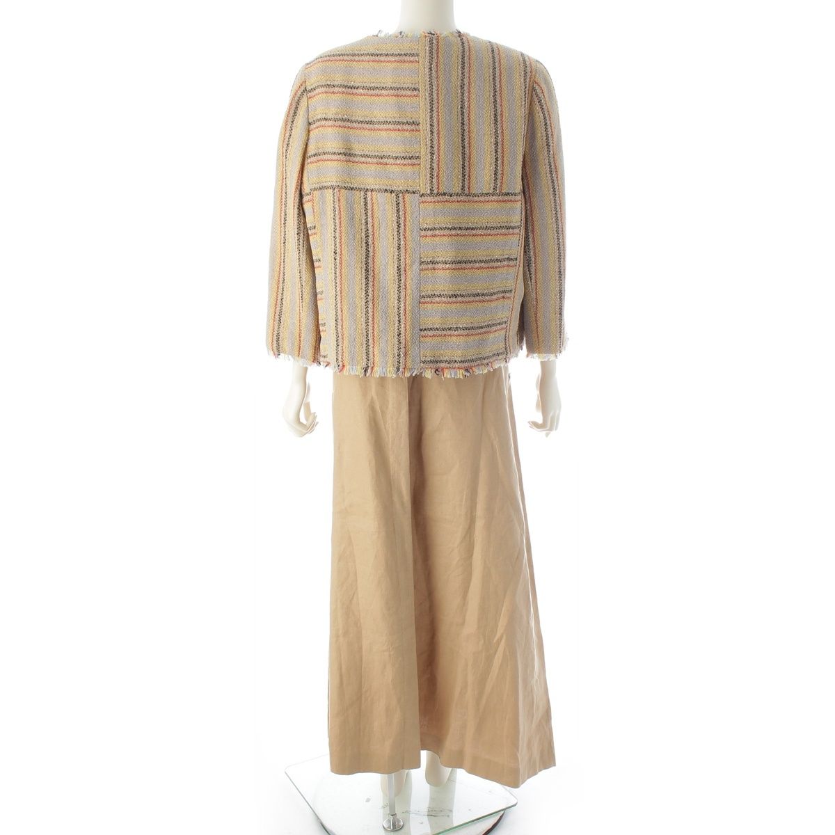 Chanel 00 Wool Nylon Set Ensemble 3 Piece Beige 42 — view 4