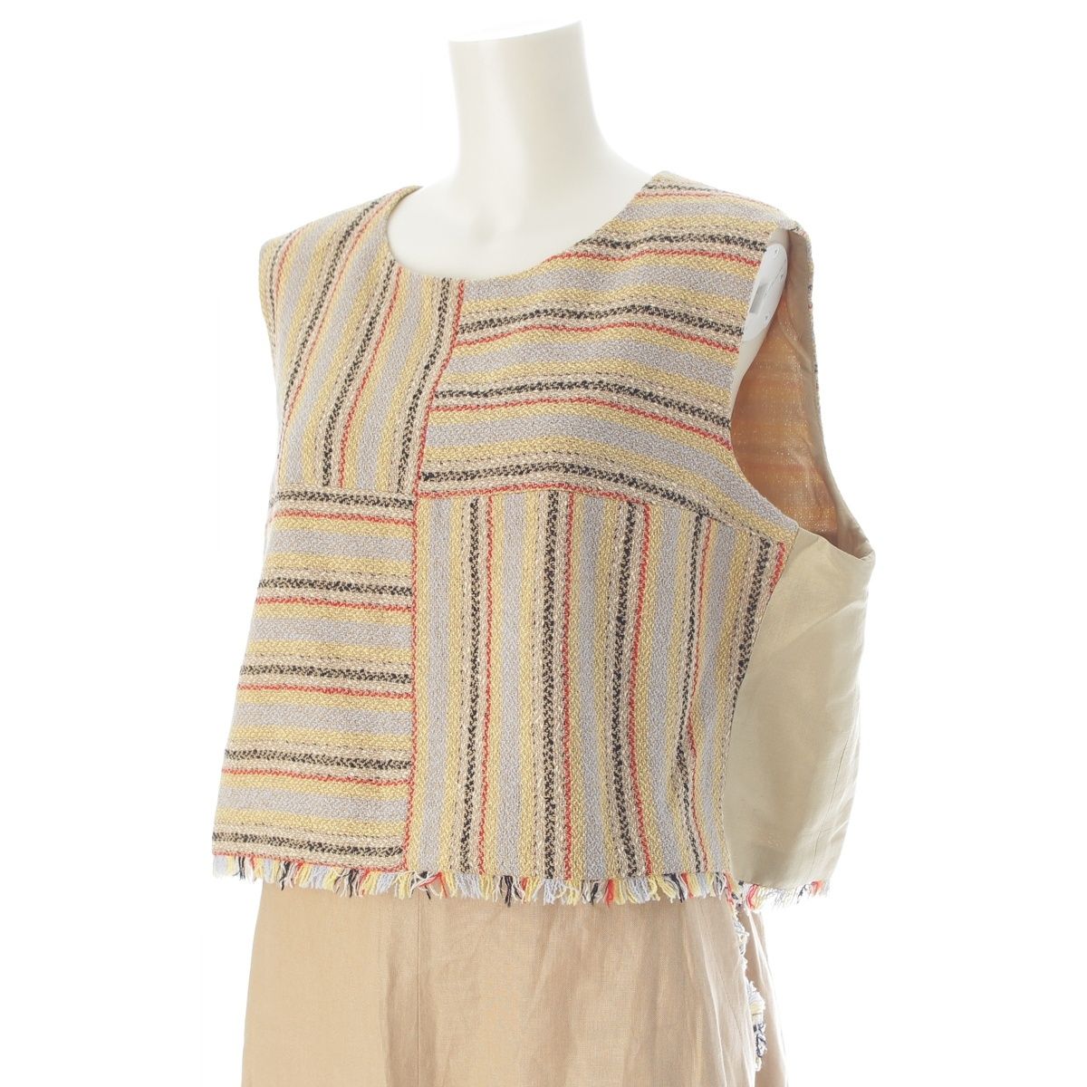 Chanel 00 Wool Nylon Set Ensemble 3 Piece Beige 42 — view 5