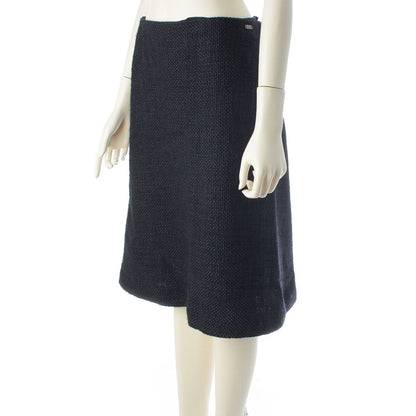 Chanel Tweed Sleeveless Top Skirt Set Navy 40 — view 5