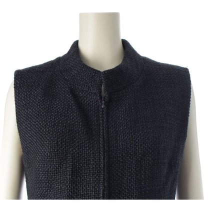 Chanel Tweed Sleeveless Top Skirt Set Navy 40 — view 7